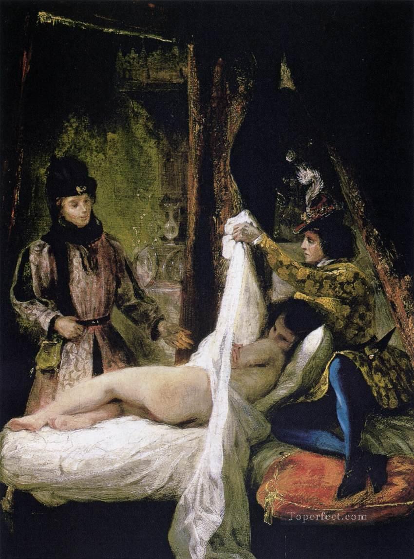 Louis dOrleans Showing His Mistress Romantic Eugene Delacroix nude Oil Paintings